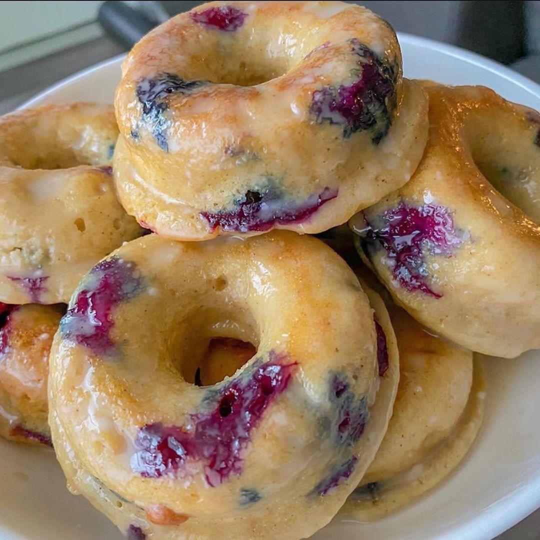 Vegan Baked Blueberry Donuts