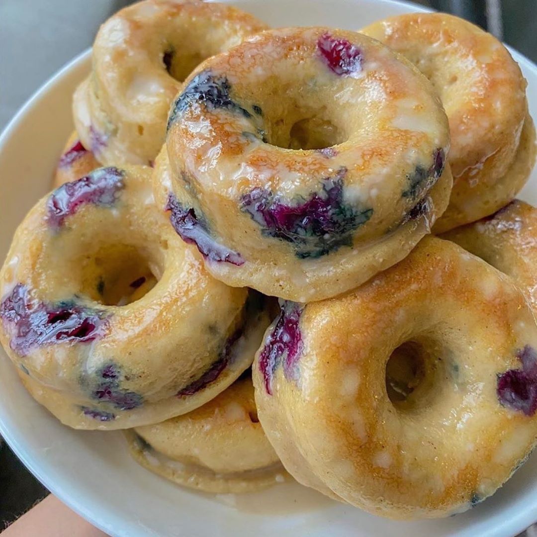 Vegan Baked Blueberry Donuts