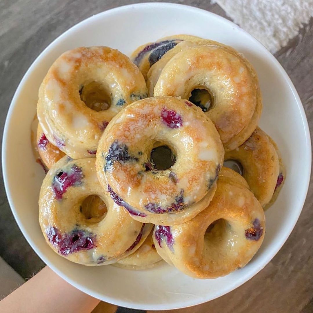 Vegan Baked Blueberry Donuts