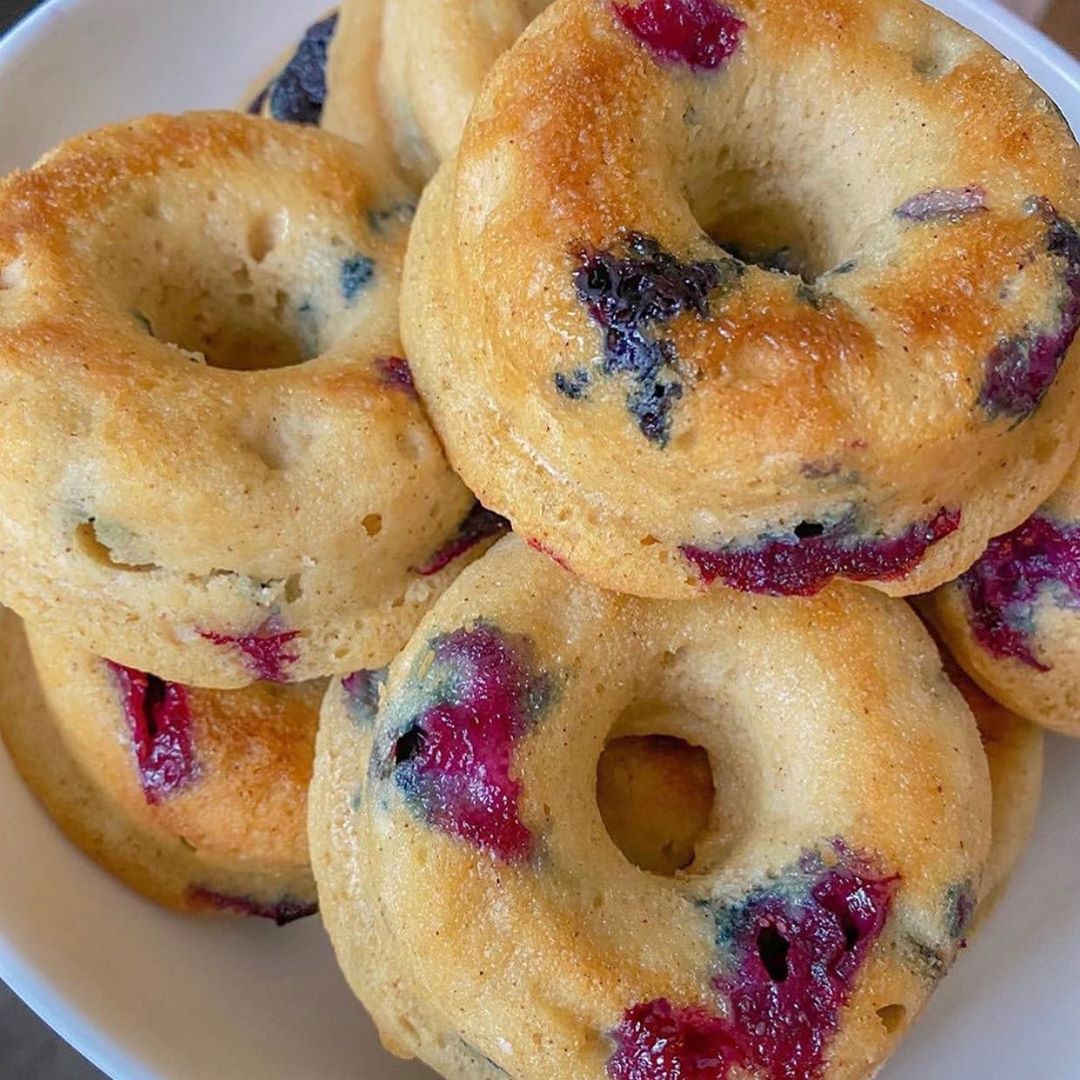Vegan Baked Blueberry Donuts