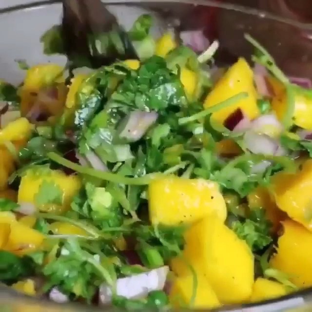 Simple Fresh Mango Ceviche with Lime and Avocado