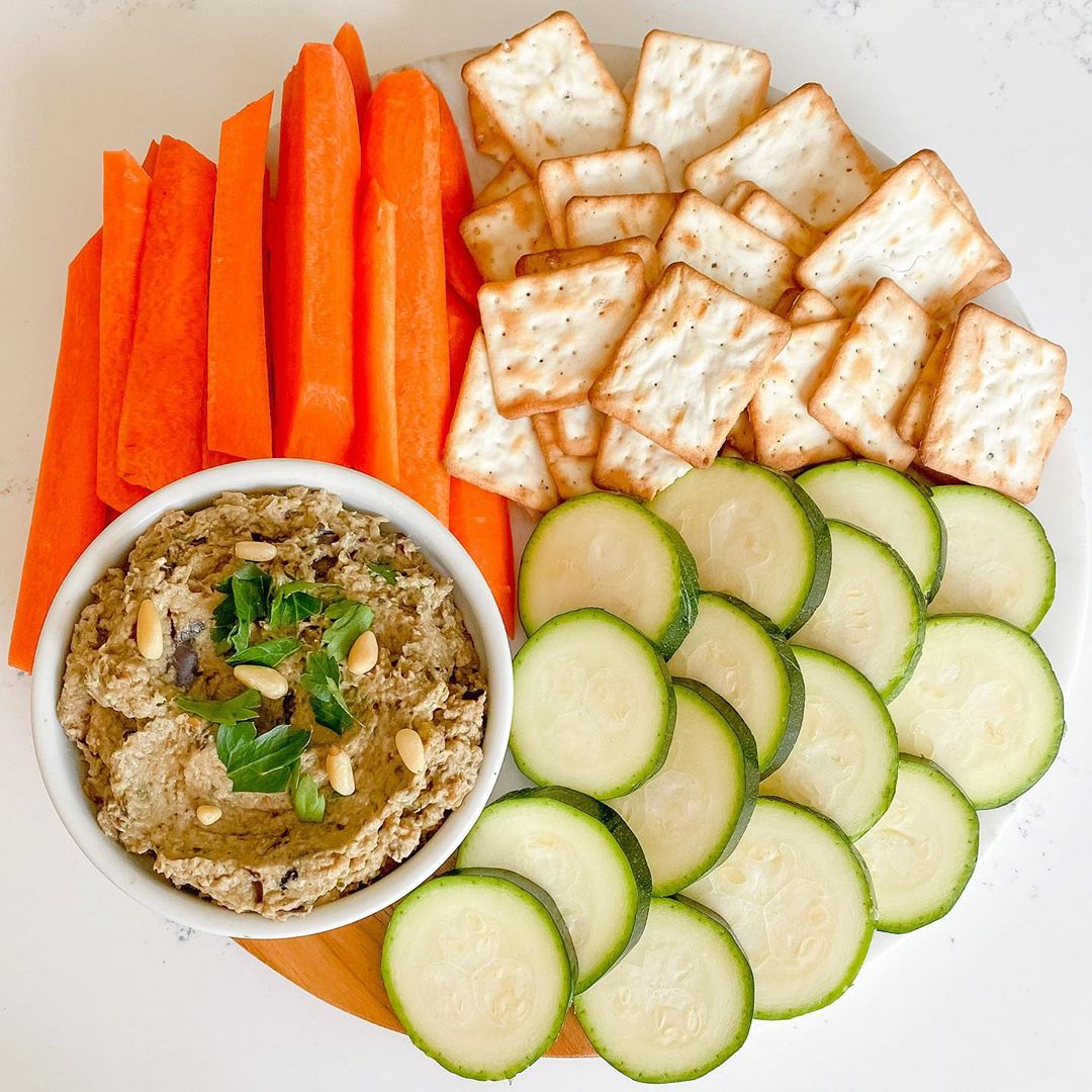 Garlic Basil Baba Ganoush Dip