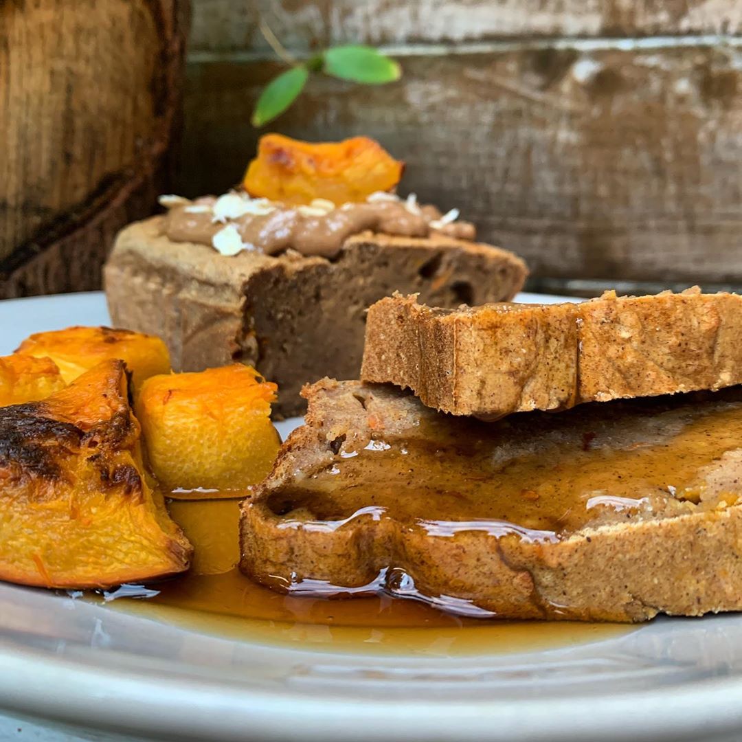 Caramel Drenched Pumpkin Banana Bread