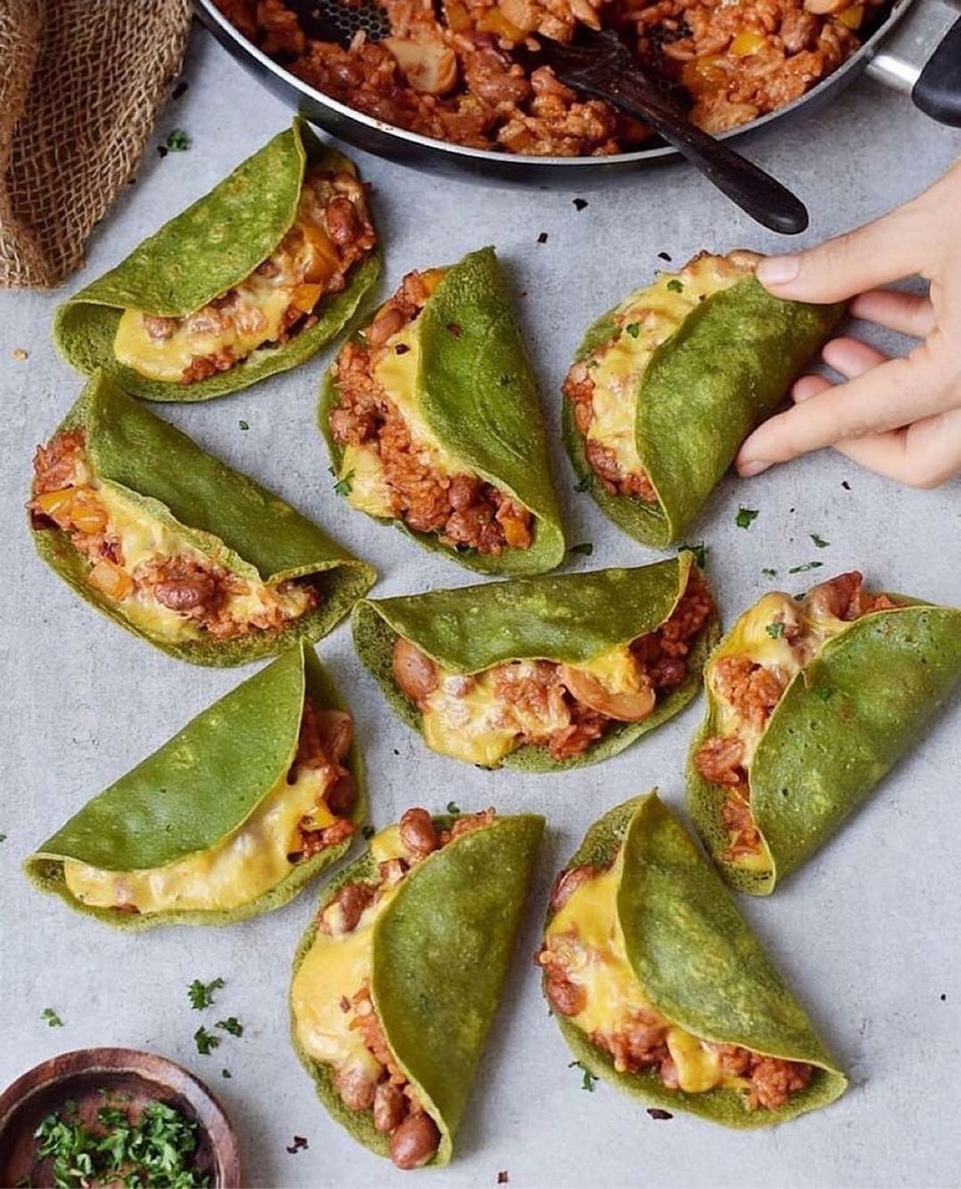 Oven Baked Spinach Tacos