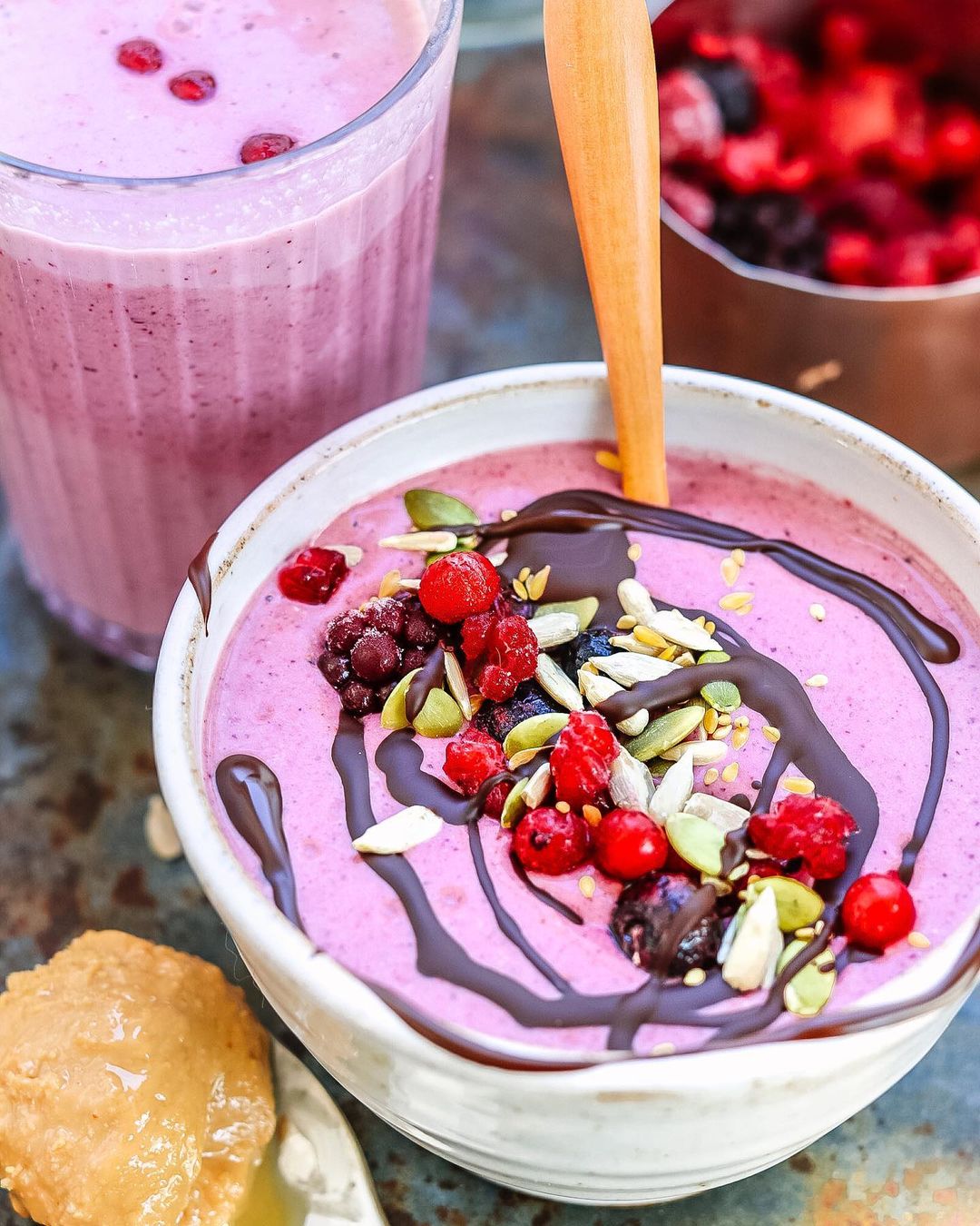Summer Frozen Fruit and Seed Smoothie