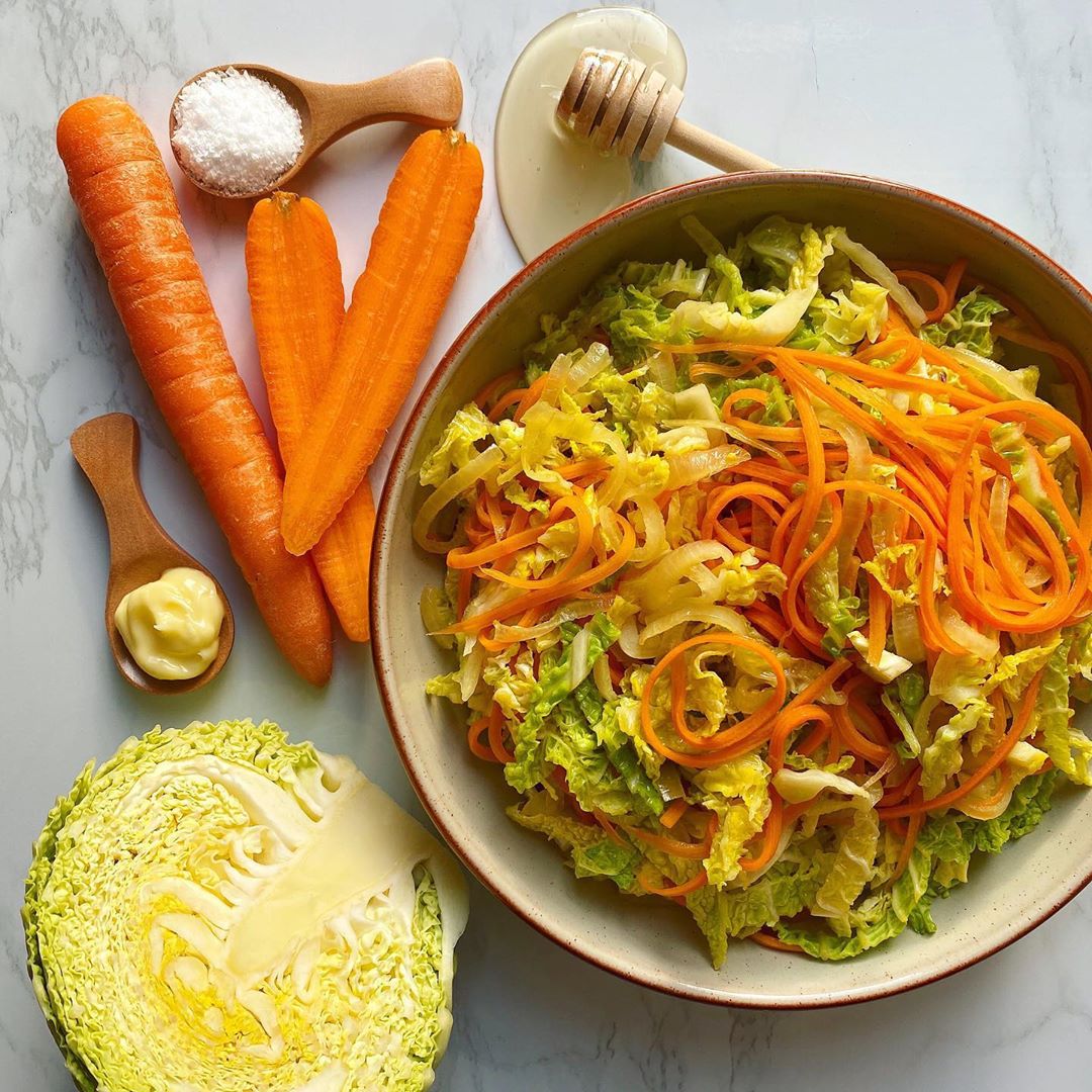 Simple Cabbage Side with Carrots and Honey