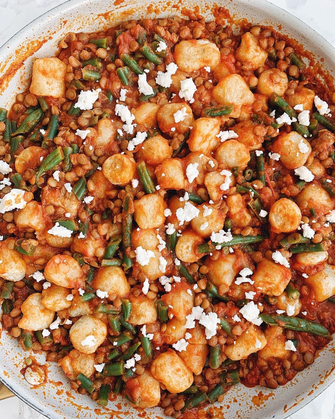 Gnocchi Lentil and Green Bean Skillet