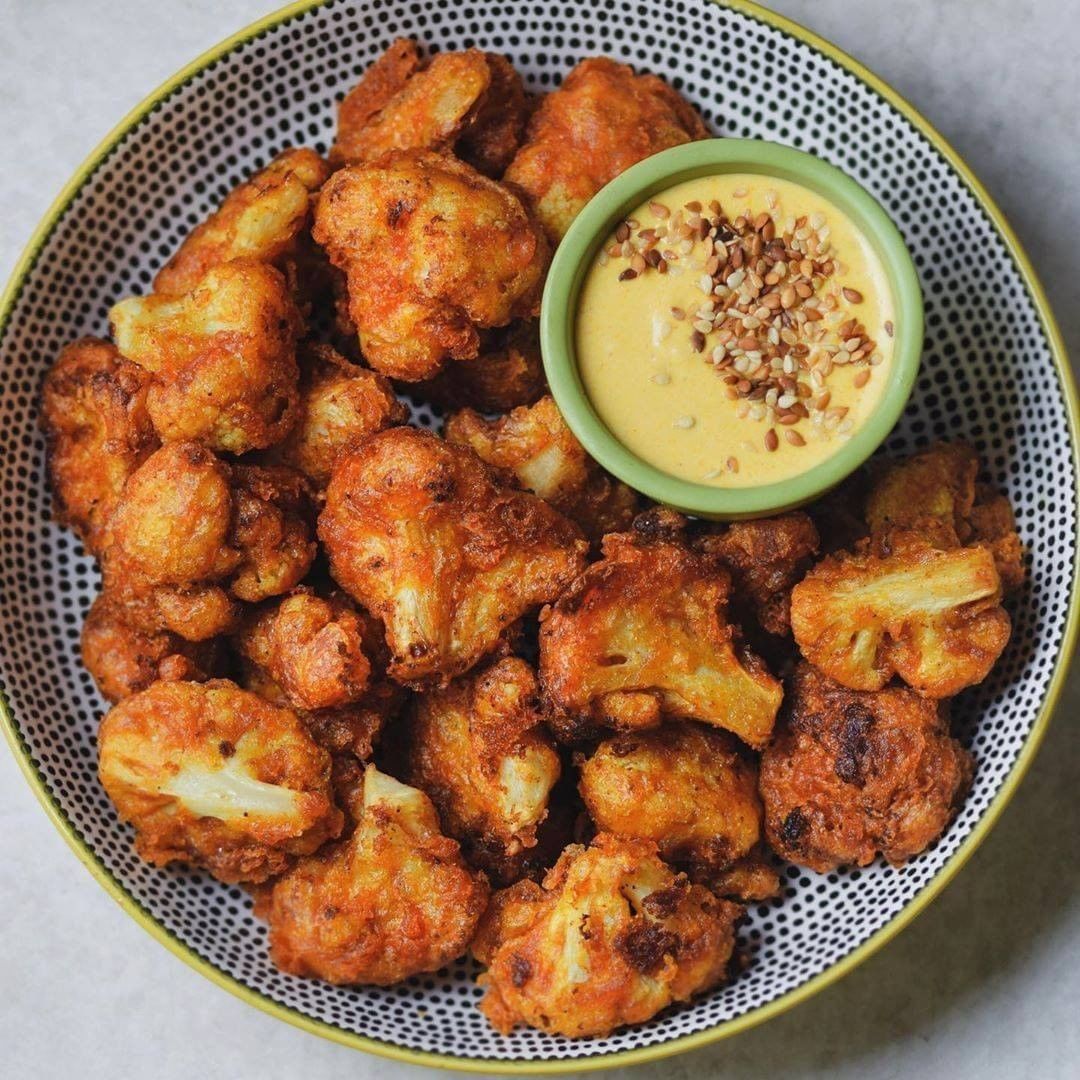 Vegan Spicy Beer Battered Cauliflower