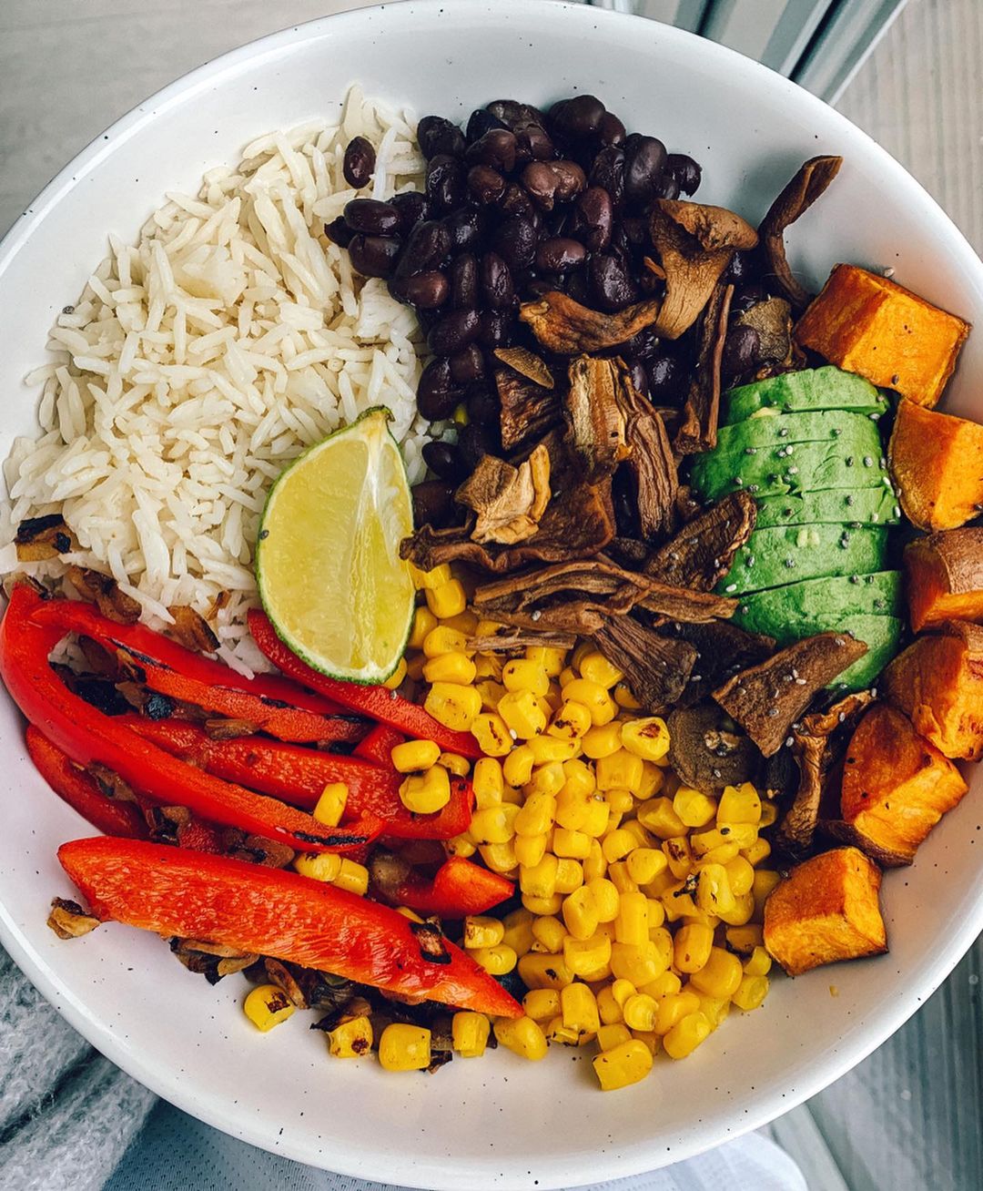 Mushroom and Black Bean Burrito Bowl