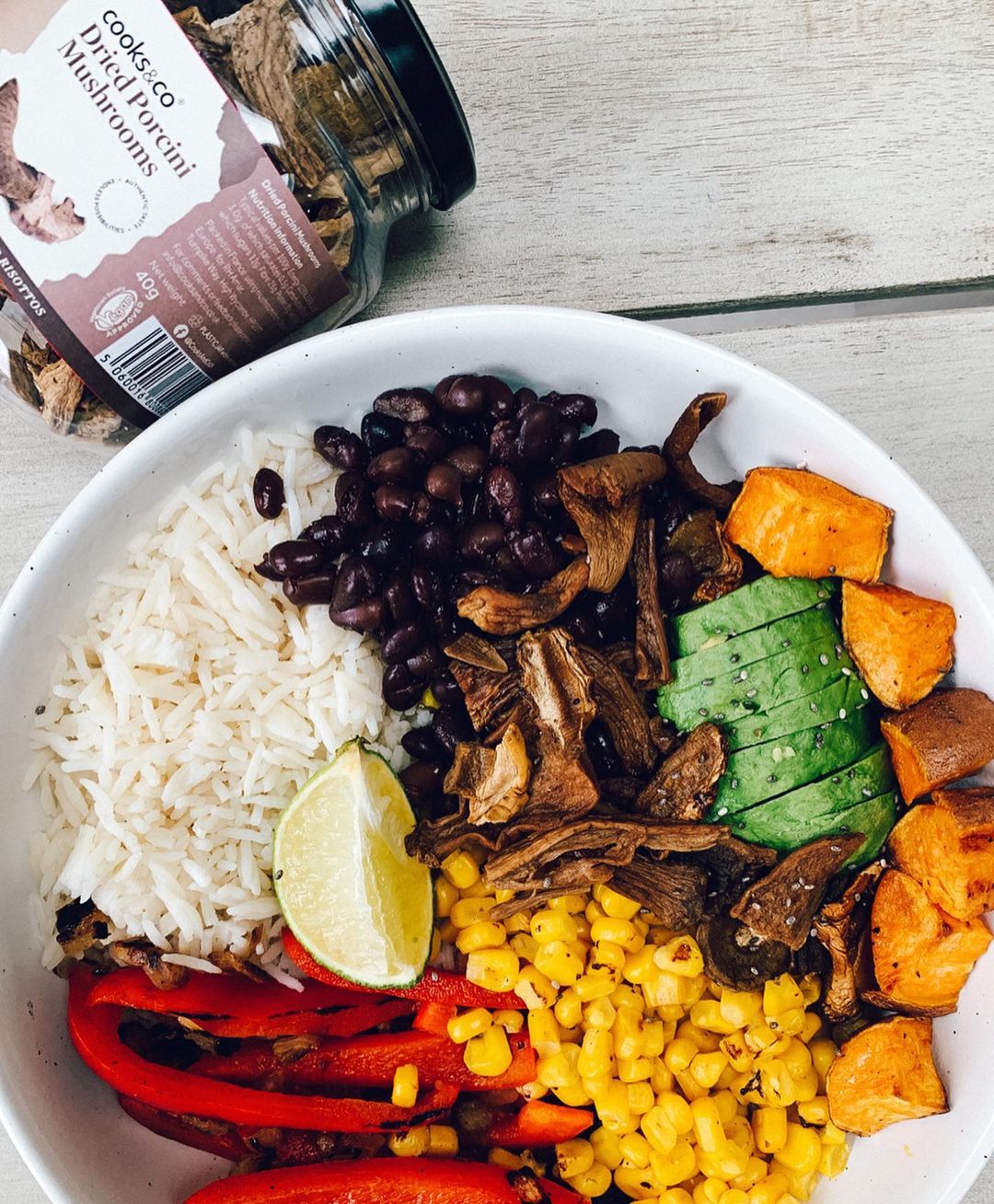 Mushroom and Black Bean Burrito Bowl