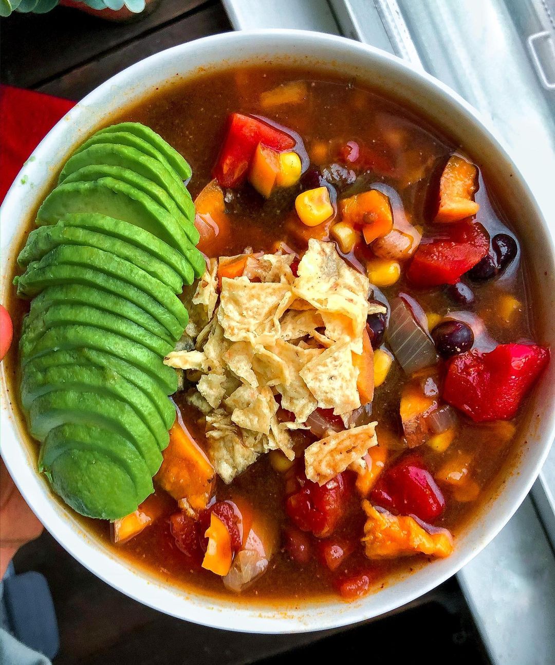 Sweet Potato and Black Bean Tortilla Soup