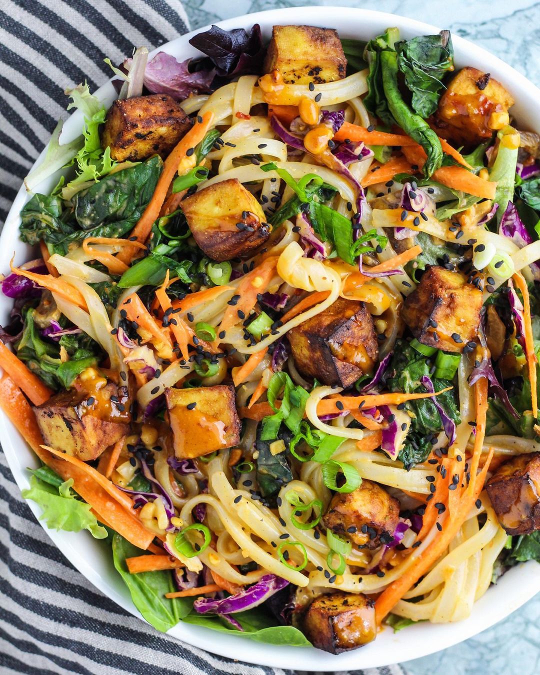 Easy Peanut Noodles with Veggies and Tofu