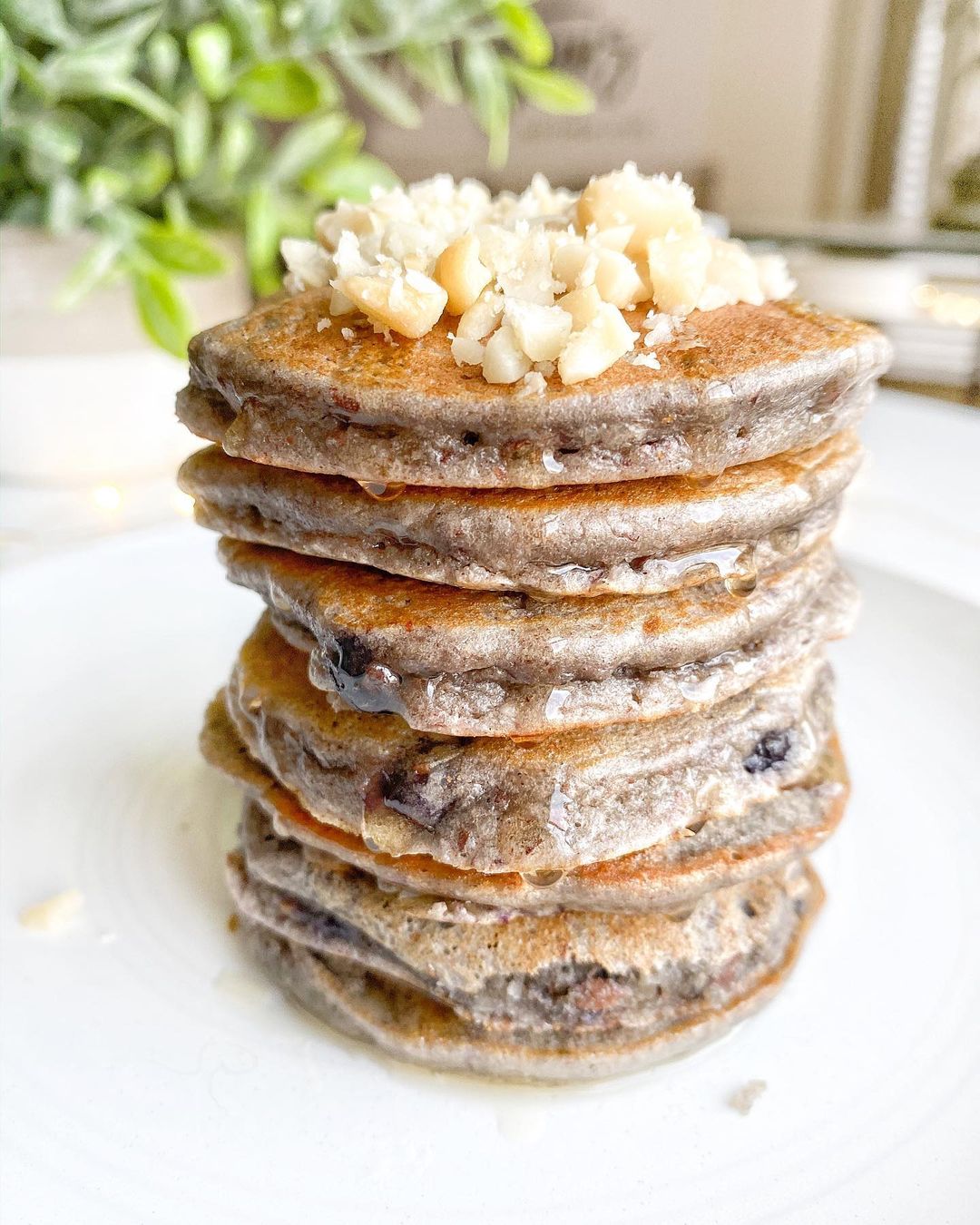 Mini Blueberry Pancakes with Macadamia Nuts