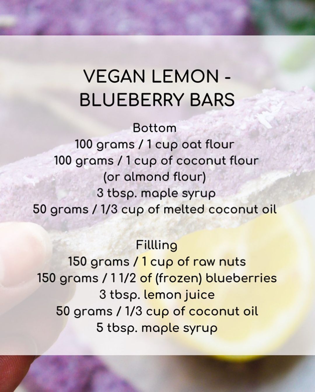 Vegan No Bake Blueberry Bars