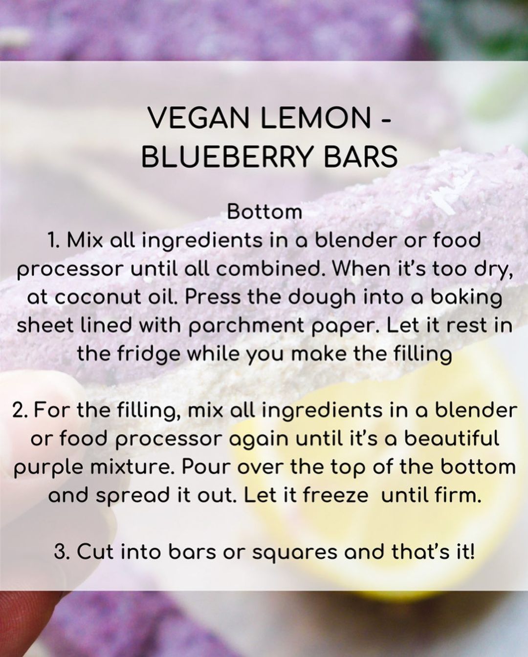 Vegan No Bake Blueberry Bars