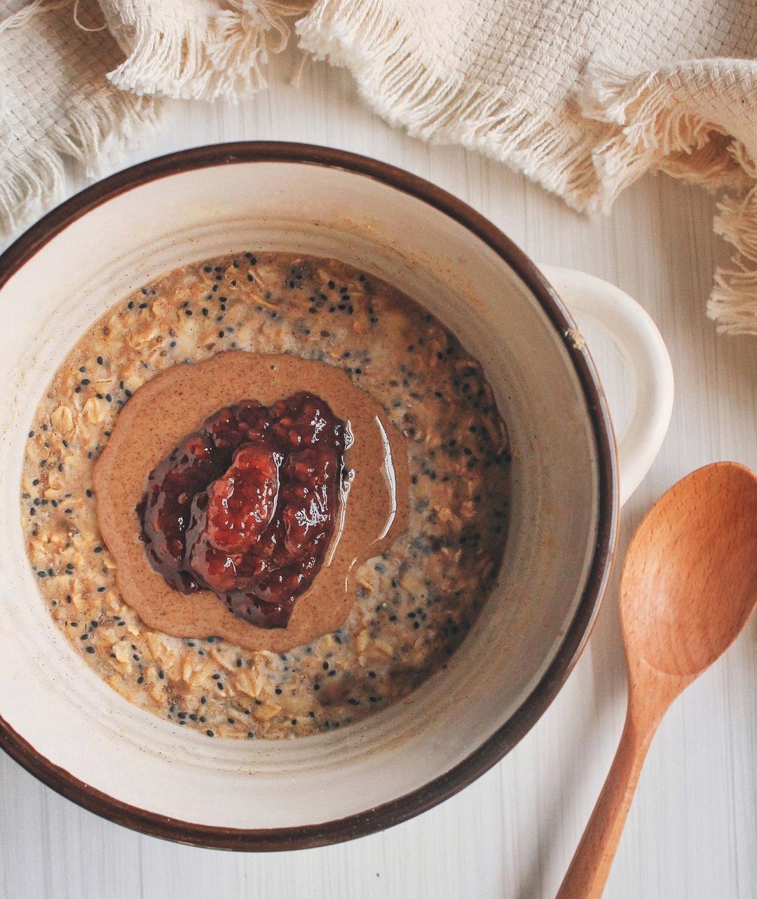 Almond Butter and Jam Baked Oats