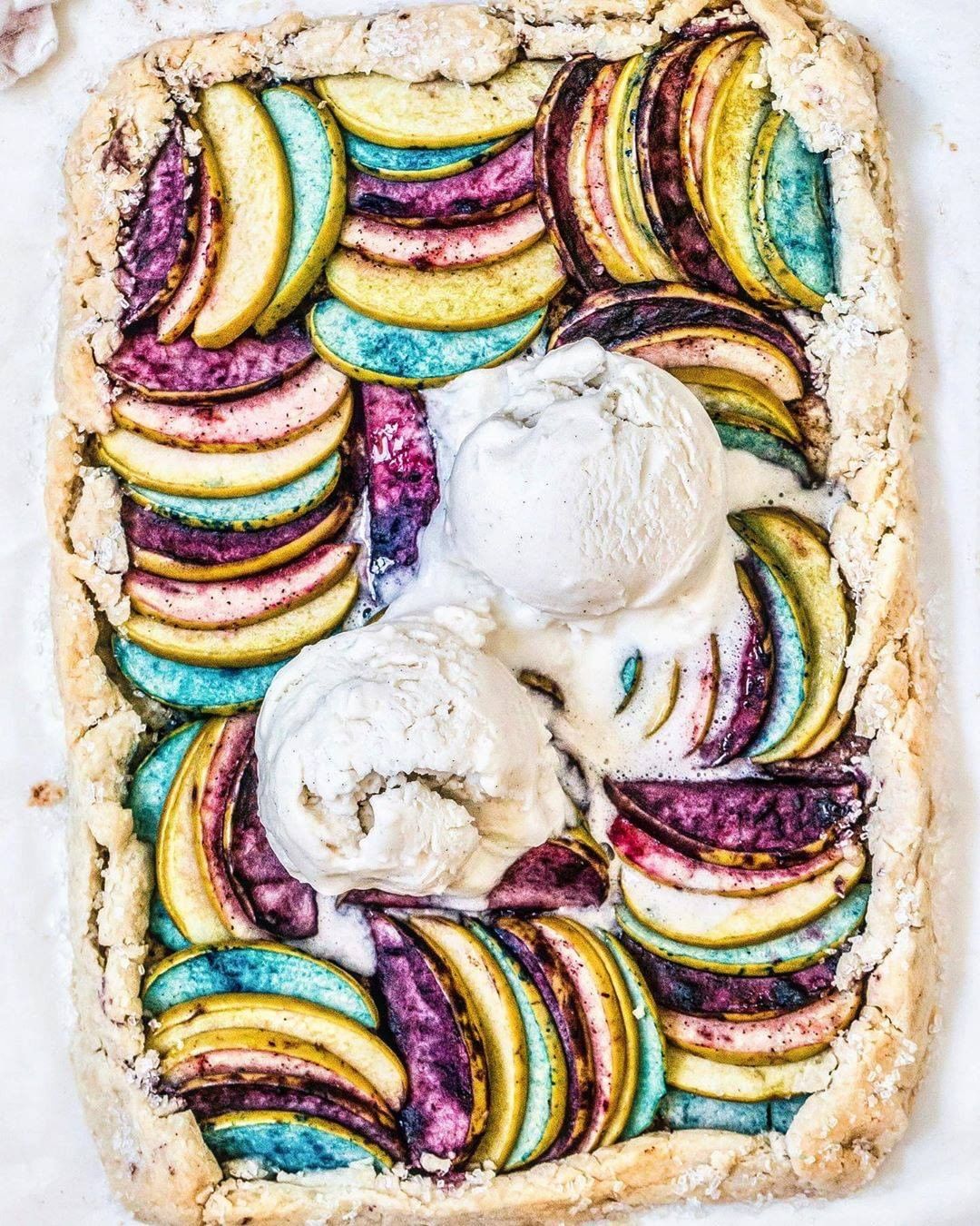 Easy Vegan Rainbow Apple Galette