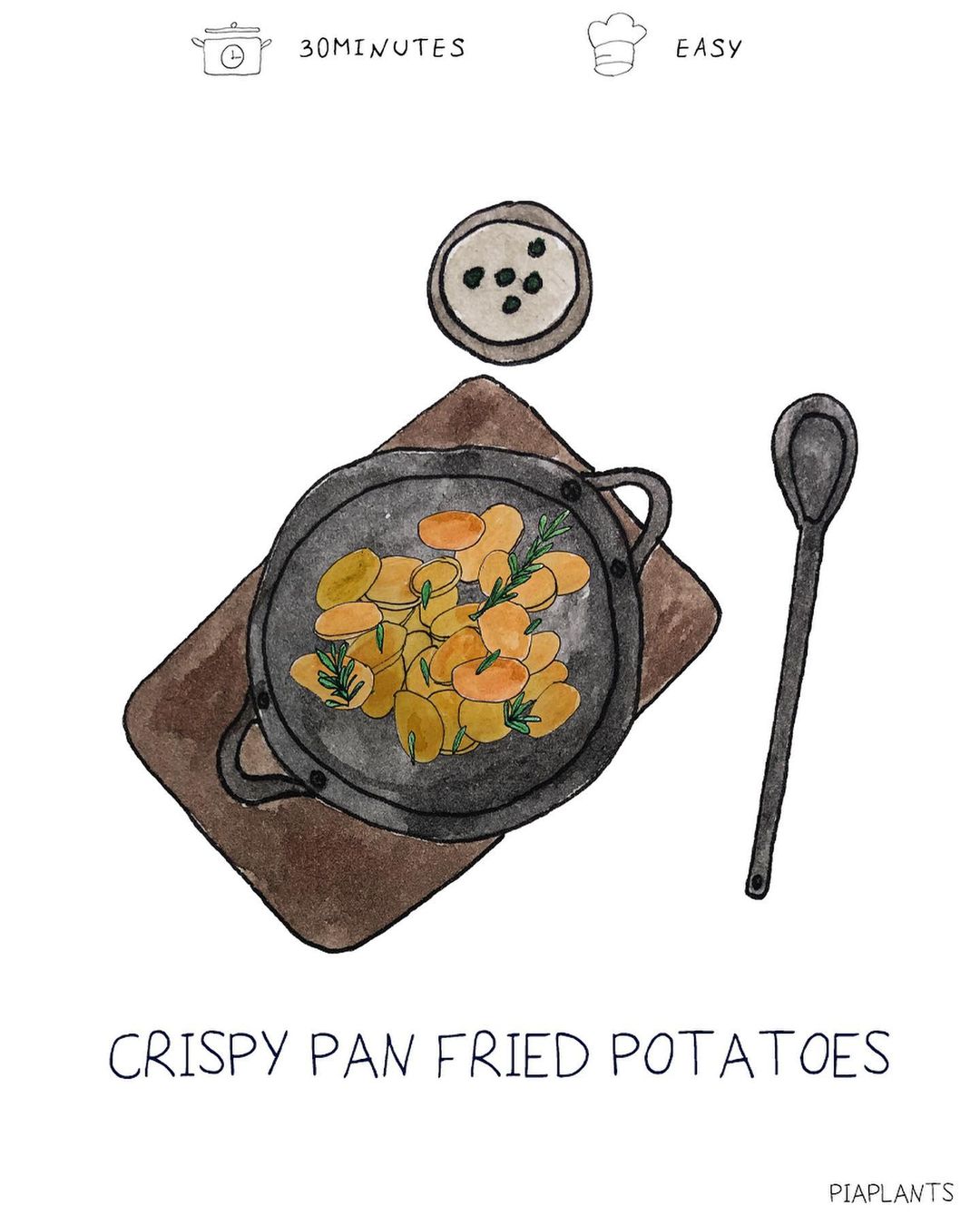 Crispy pan fried potatoes