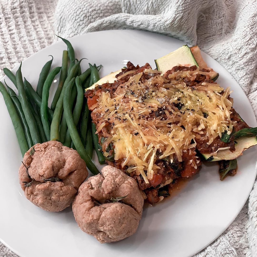 Homemade Vegan Courgette Lasagna with Garlic Butter Dough Balls