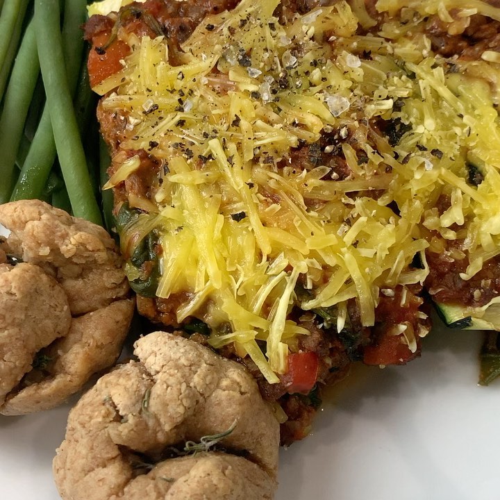 Homemade Vegan Courgette Lasagna with Garlic Butter Dough Balls