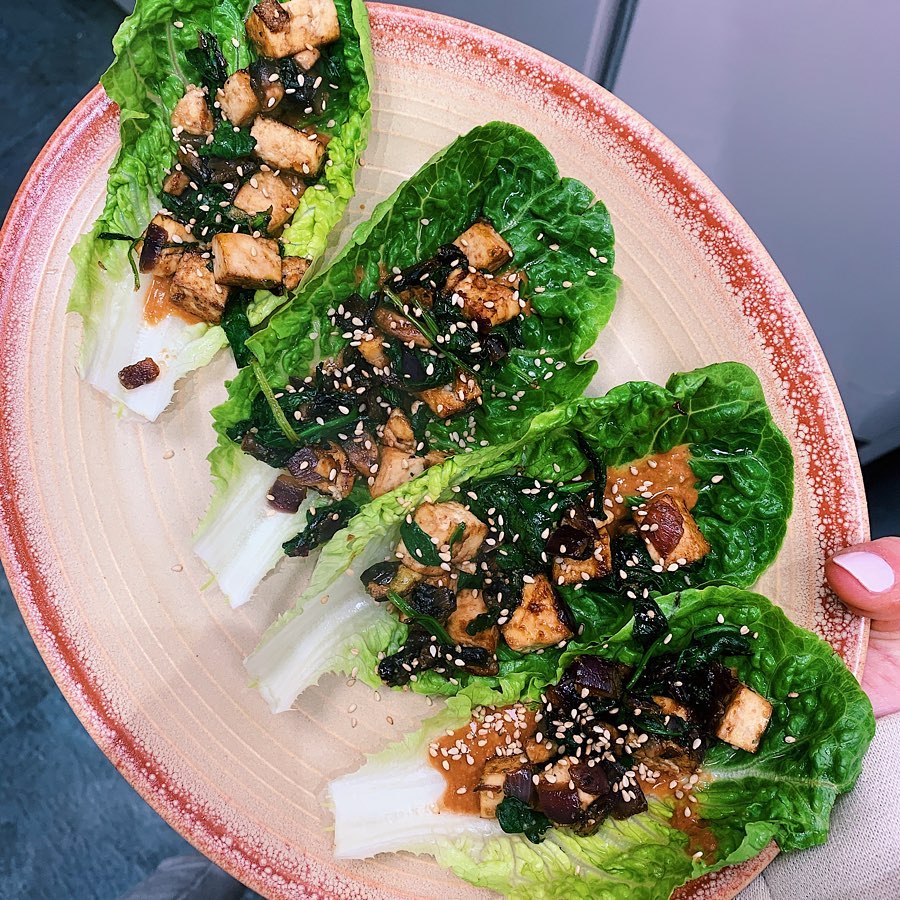 Asian Inspired Tofu Veg Lettuce Wraps