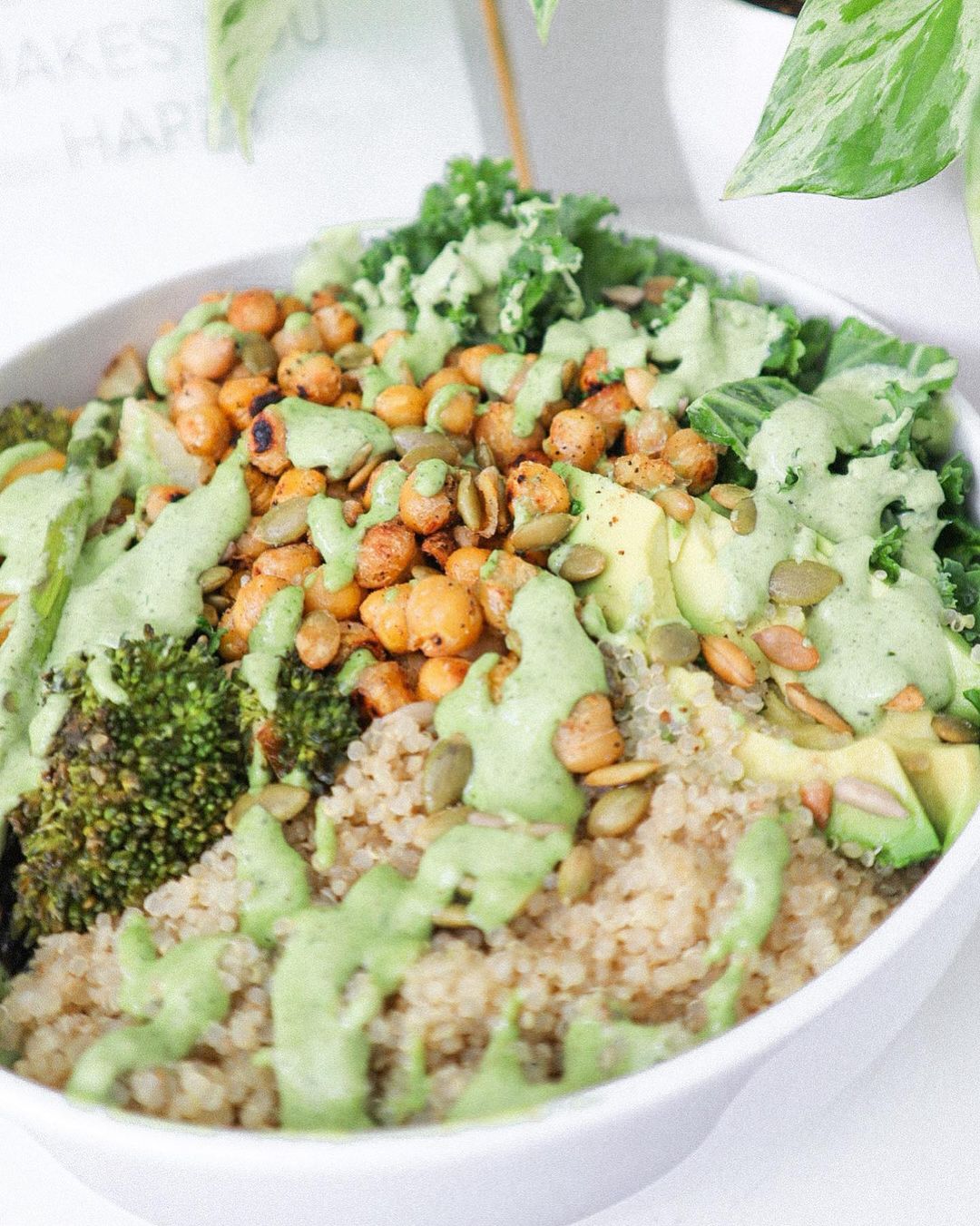 Healthy Nourish Bowl with Pesto and Quinoa