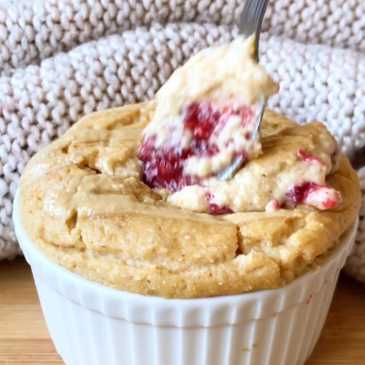 Peanut Butter and Jelly Lava Baked Oats