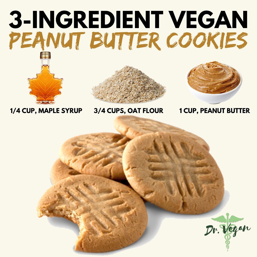 3 Ingredient Vegan Peanut Butter Cookies