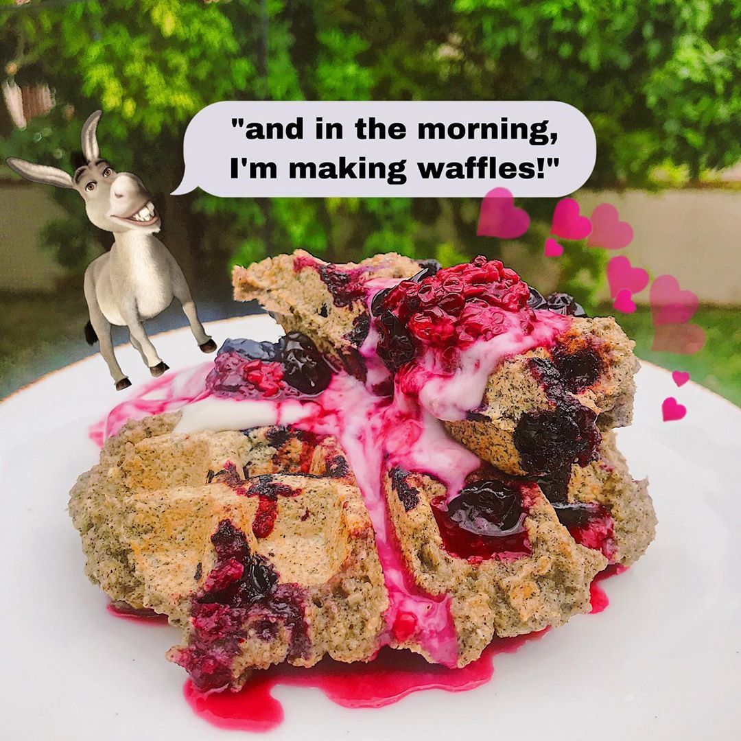 Mini Blueberry Buckwheat Waffles