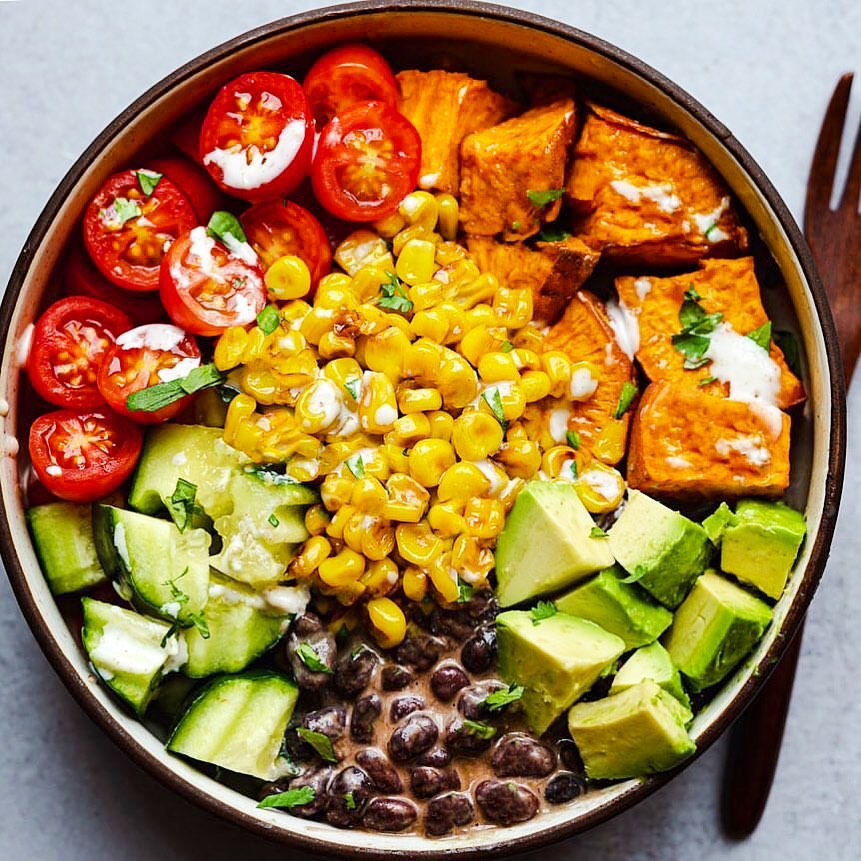 Vegan Rice-less Burrito Bowl with Black Beans