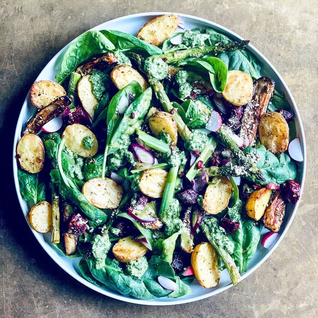 Asparagus and Potato Salad with Aubergine
