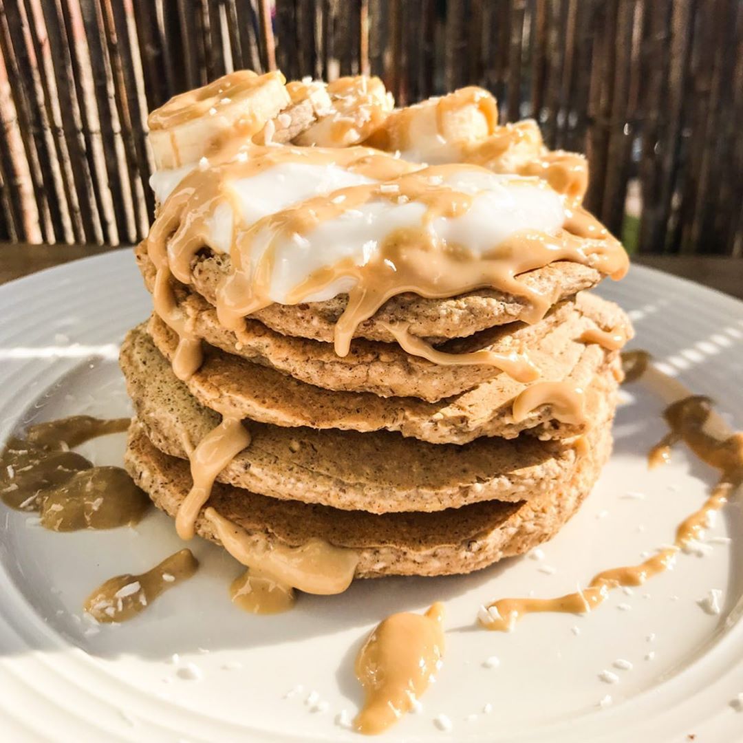 Banana Bread Pancakes Made with Oat Flour