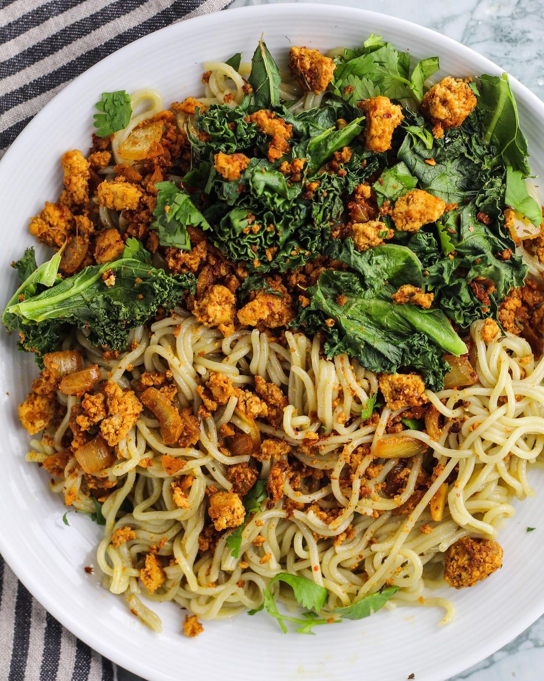 Easy Spicy Minced Tofu Stir Fry with Herbs