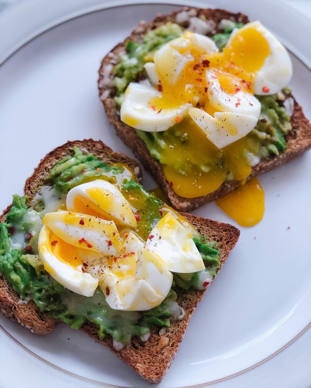 Cheesy Avocado Toast with Soft Boiled Eggs