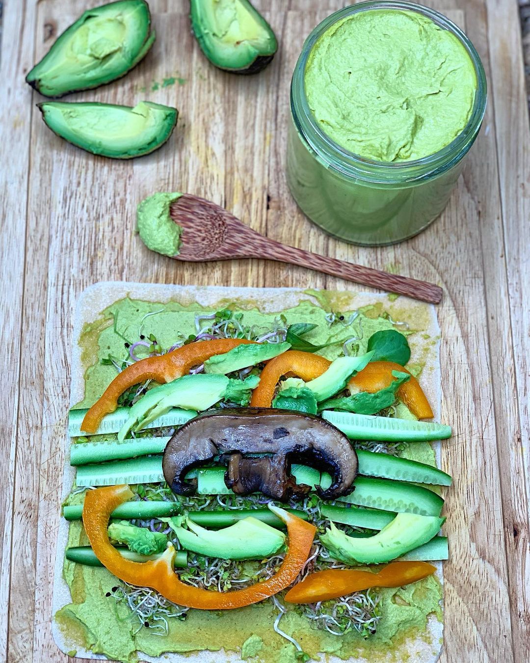 Veggie Coconut Wrap with Edamame Wasabi Hummus