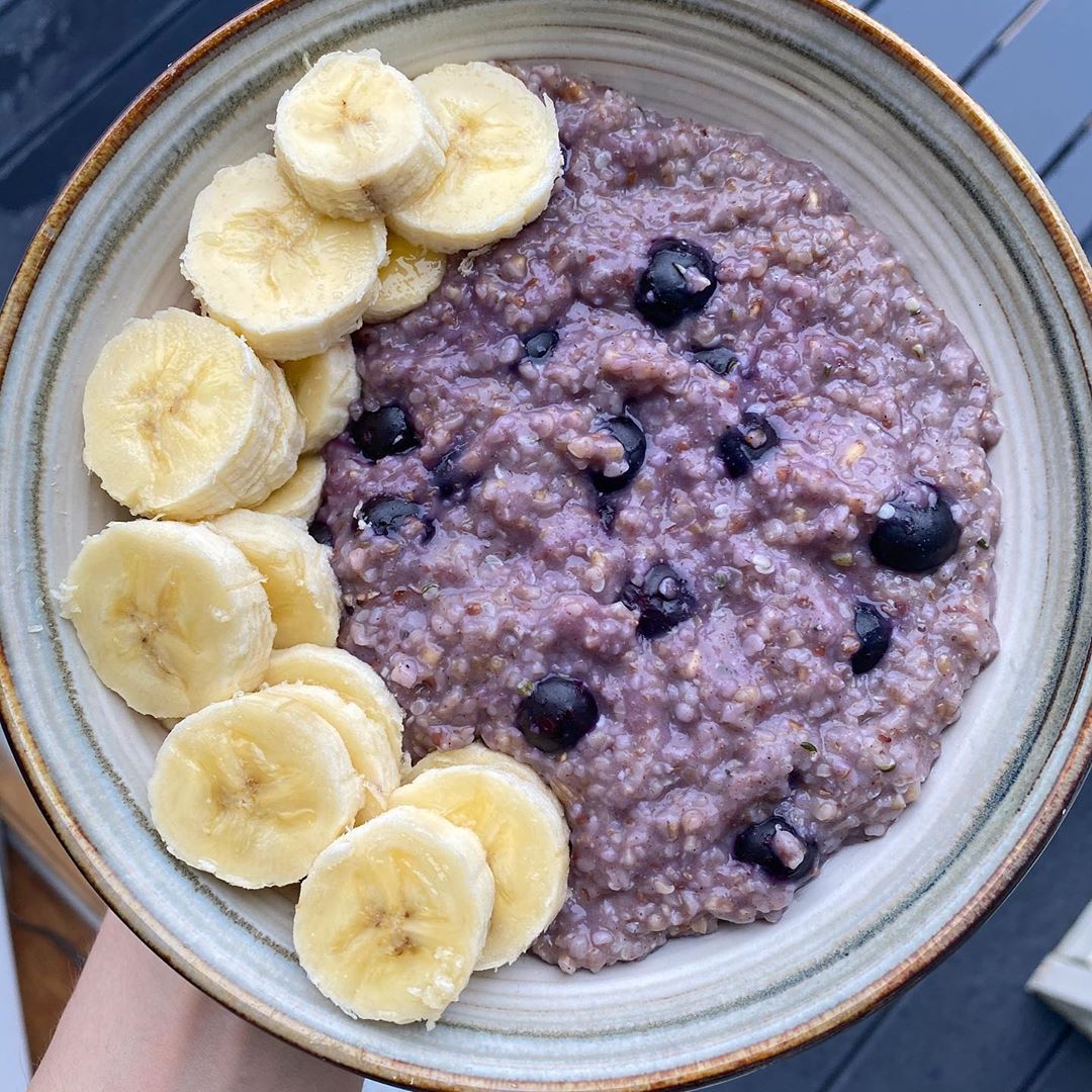 Blueberry Banana Steel Cut Oats Breakfast