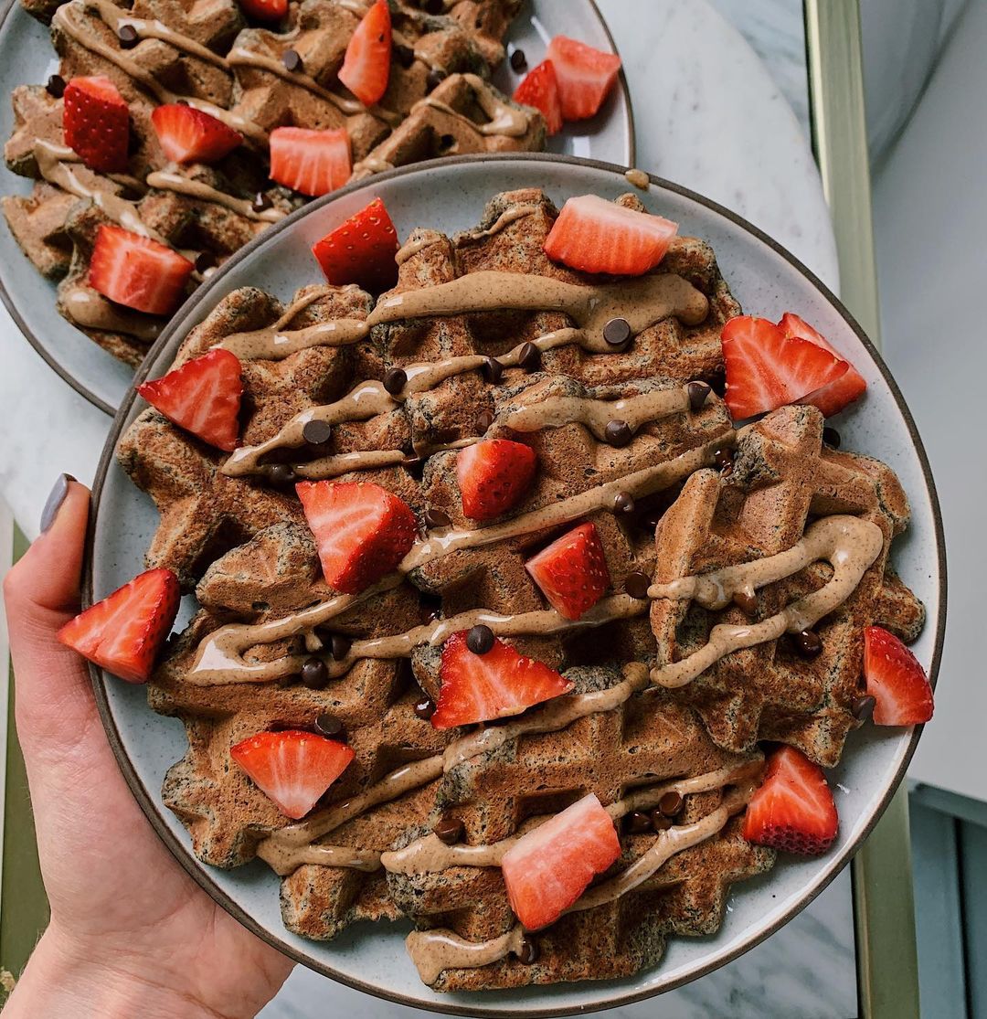 Vegan Banana Oat Waffles
