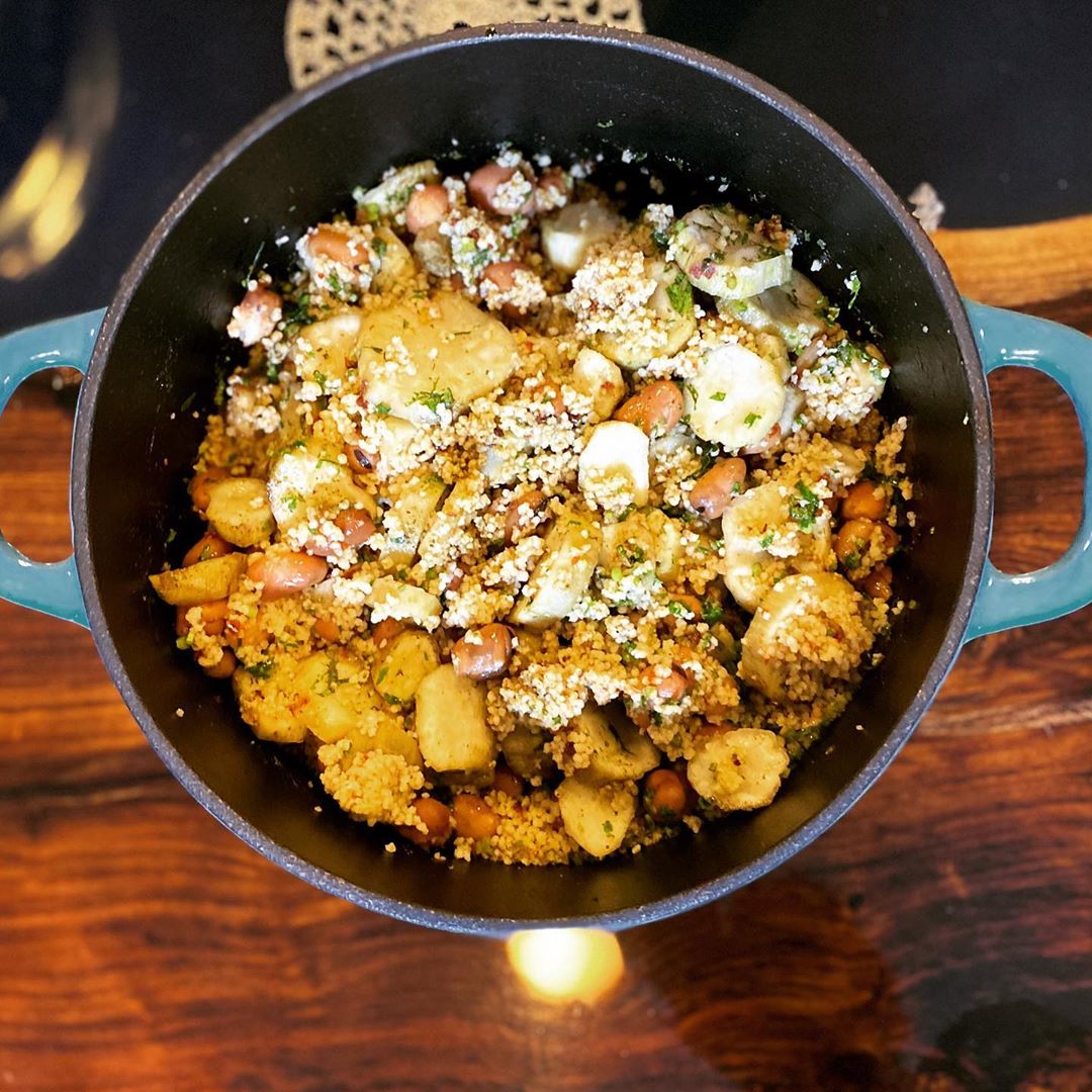 Moroccan Vegan Couscous with Sweet Potatoes