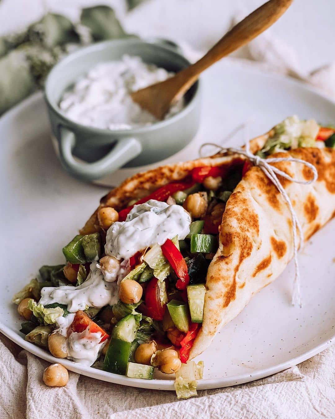 Chickpea Greek Salad Wraps