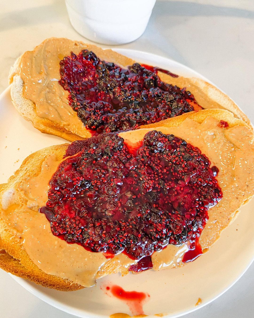 Peanut Butter and Berry Chia Jam Sandwich