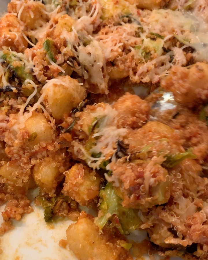 Cauliflower Gnocchi Quinoa Brussels Sprouts Bake