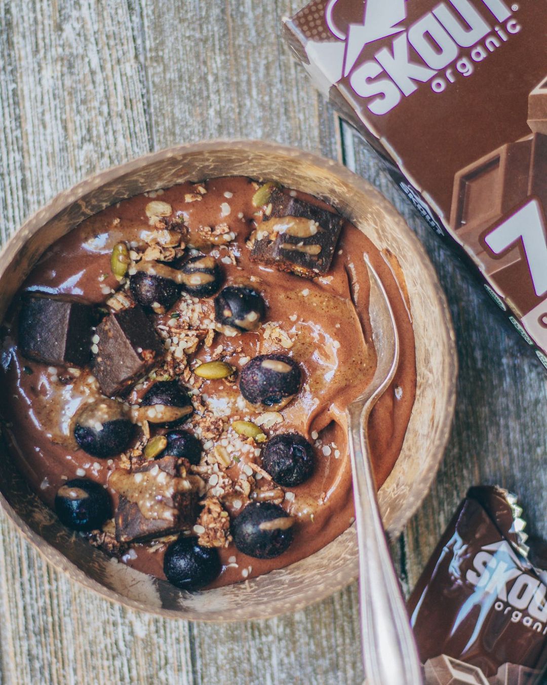 Chocolate Smoothie Bowl with Skout Organic Bars