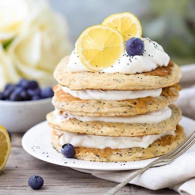 Vegan Lemon Poppyseed Pancakes