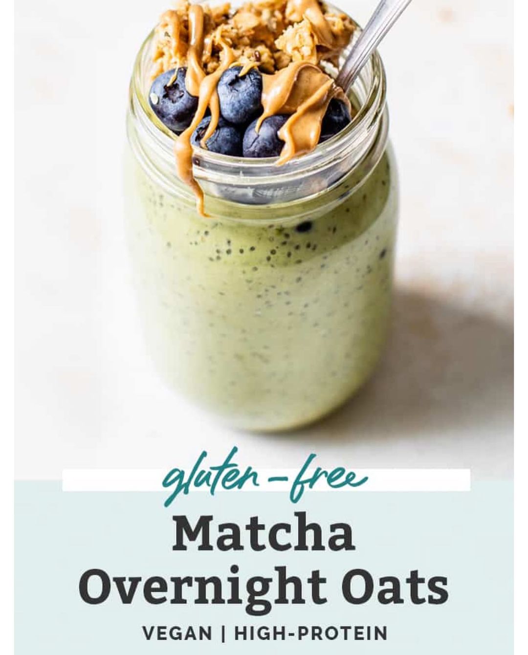 Healthy Overnight Matcha Oatmeal with Chia Seeds