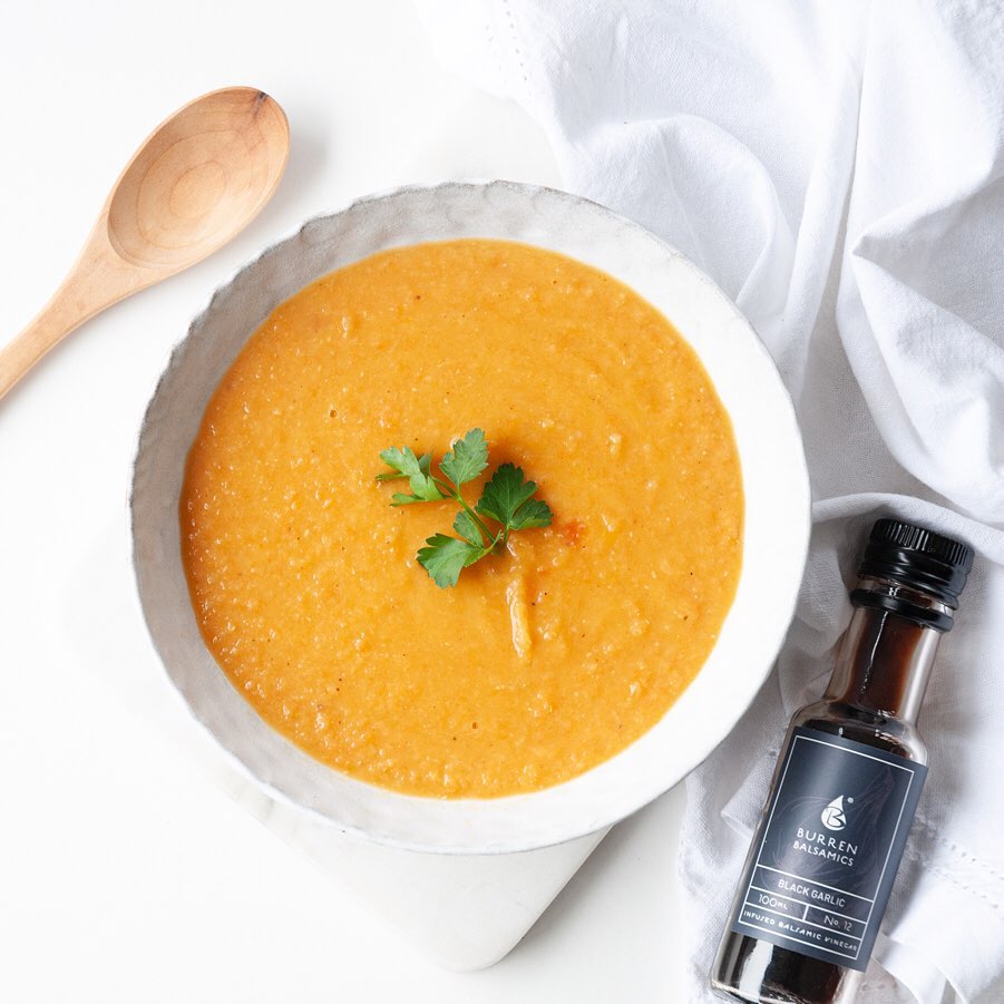 Easy Carrot and Lentil Soup with Balsamic