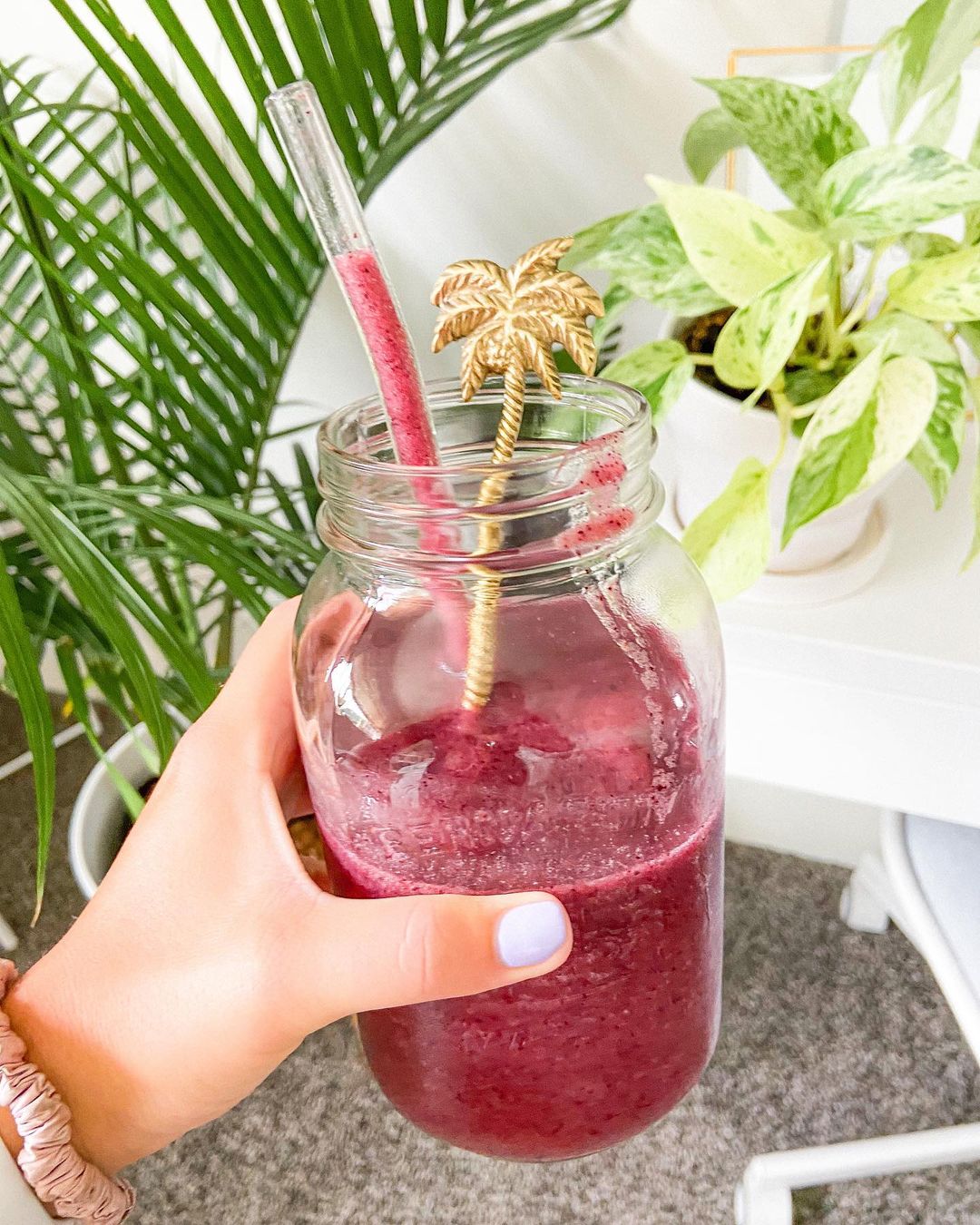 Refreshing Blueberry Mango Banana Slushy Drink