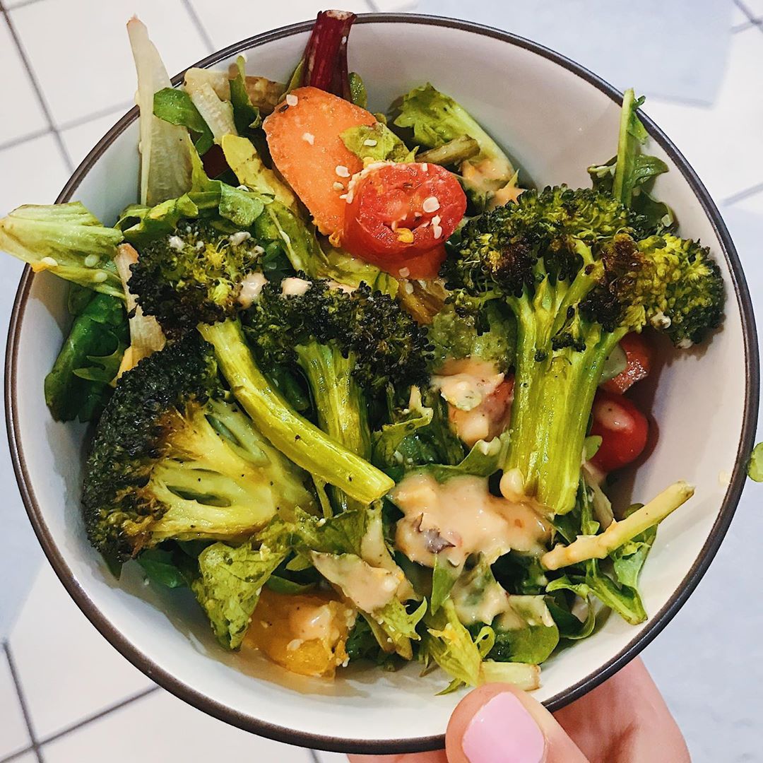 Vegan Kale Salad with Roasted Veggies