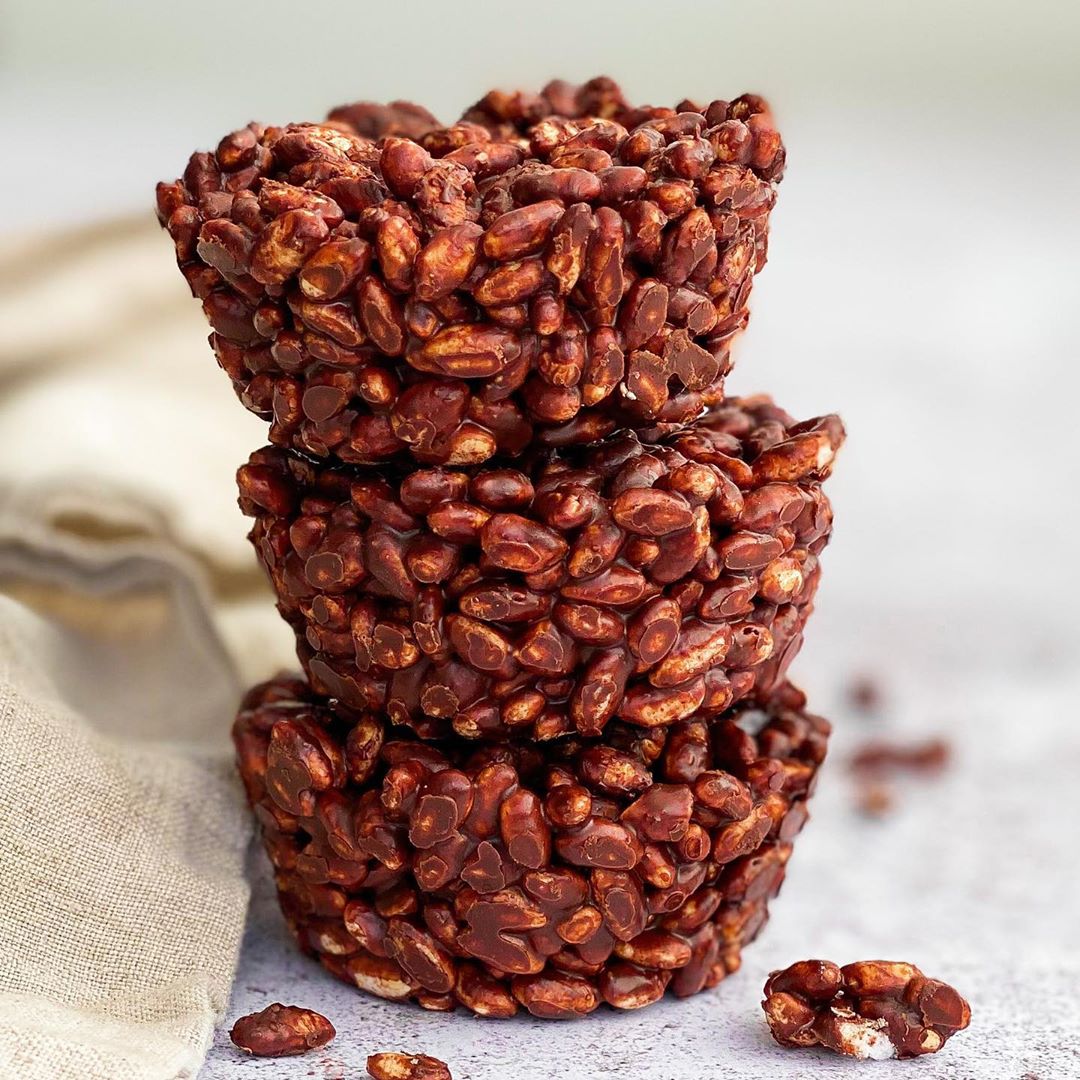 Chocolate and Peanut Butter Puffed Rice Cups