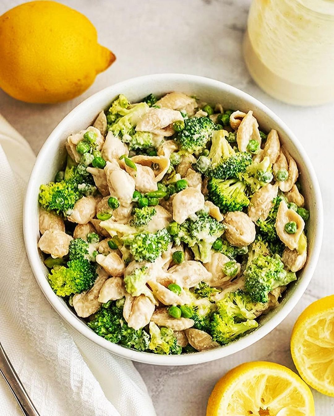 Creamy Lemon Tahini Pasta with Veggies