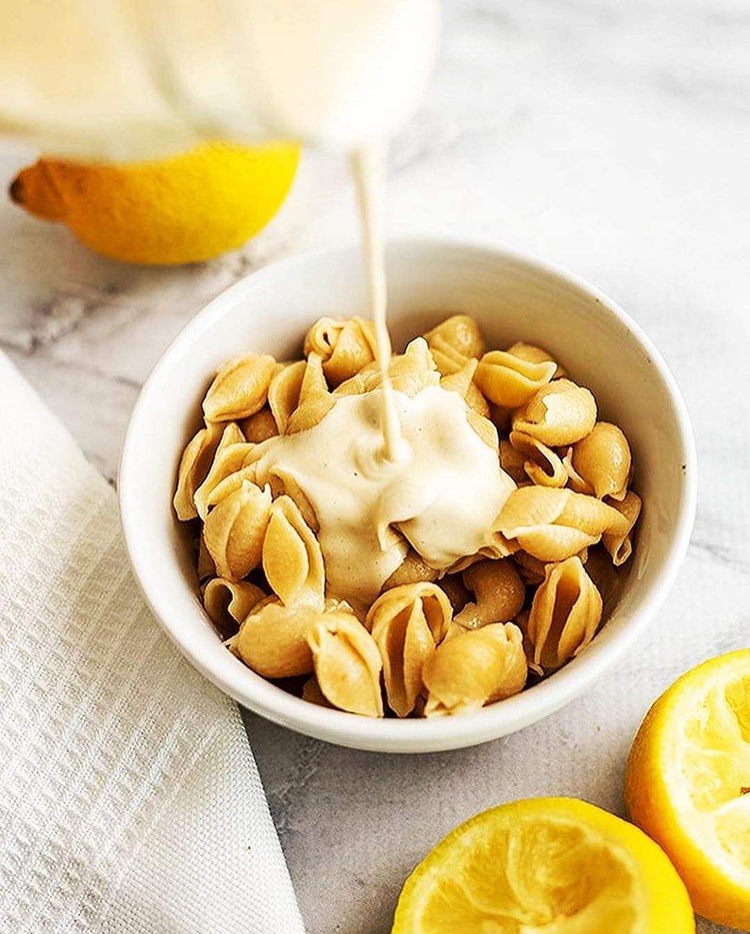 Creamy Lemon Tahini Pasta with Veggies